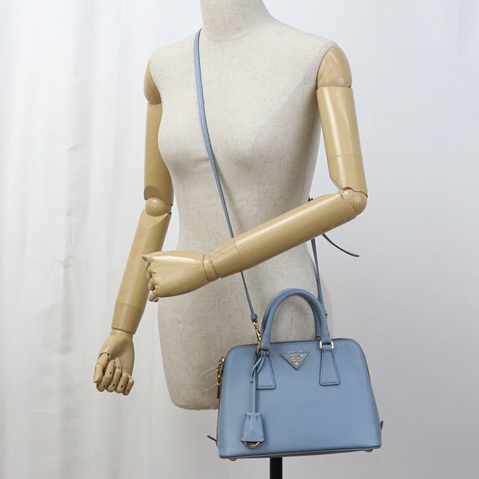 Prada 1Ba838 2Way Handbag/Safiano Leather Blue Women