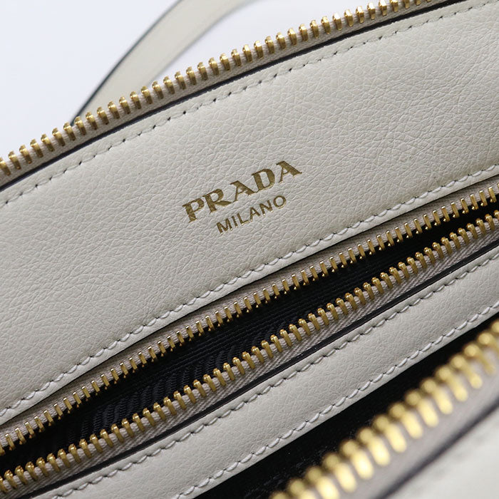 Prada 1Ba111 2Ebj F0009 2Way Handbag Leather White Women