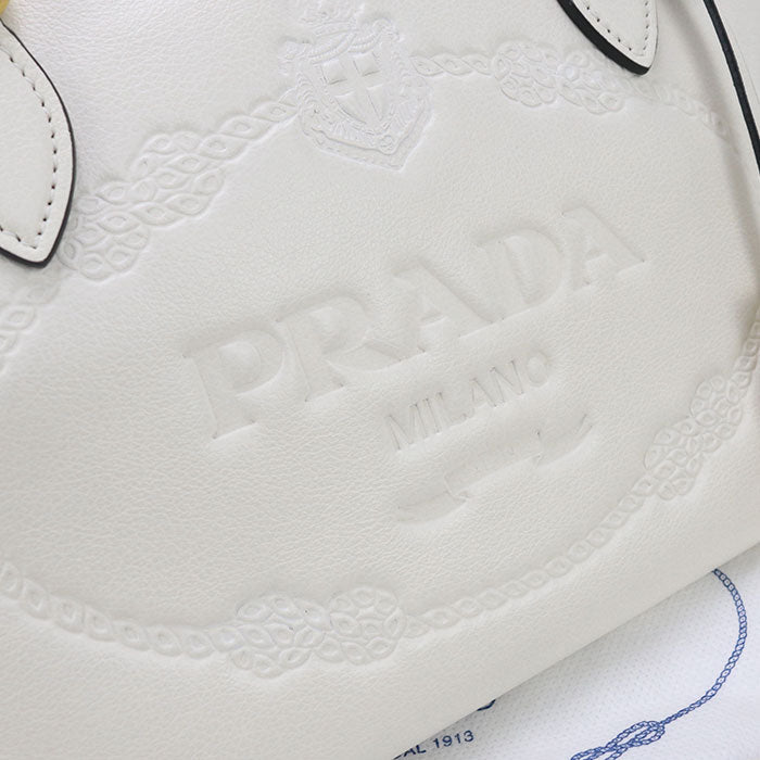 Prada 1Ba111 2Ebj F0009 2Way Handbag Leather White Women