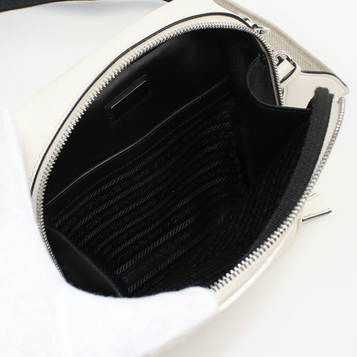 Prada 2Vh154 Shoulder Bag Safiano Crossbody Bag Leather White Mens(Unisex)