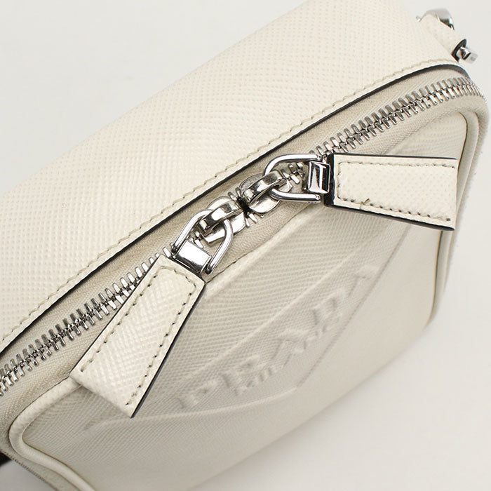 Prada 2Vh154 Shoulder Bag Safiano Crossbody Bag Leather White Mens(Unisex)