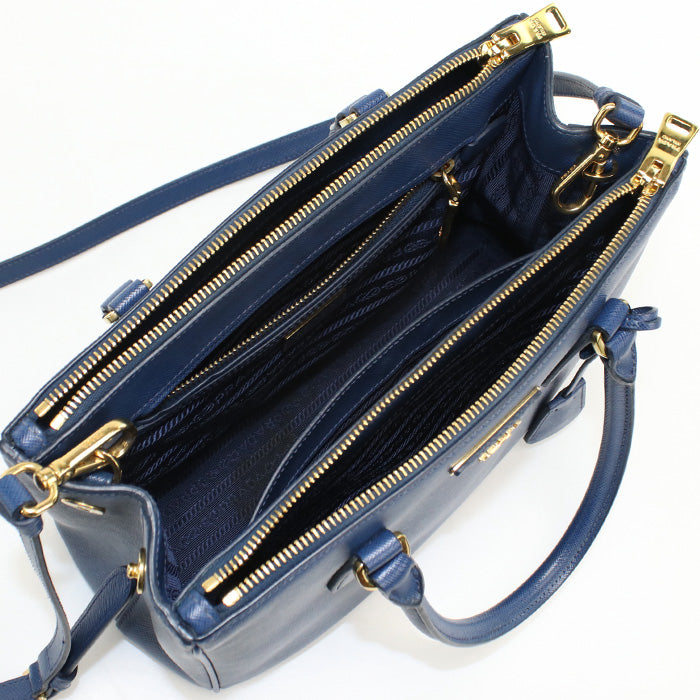 Prada 1Ba863 Nzv F0016 2Way Galleria Tote Bag/Safiano Leather Blue Women