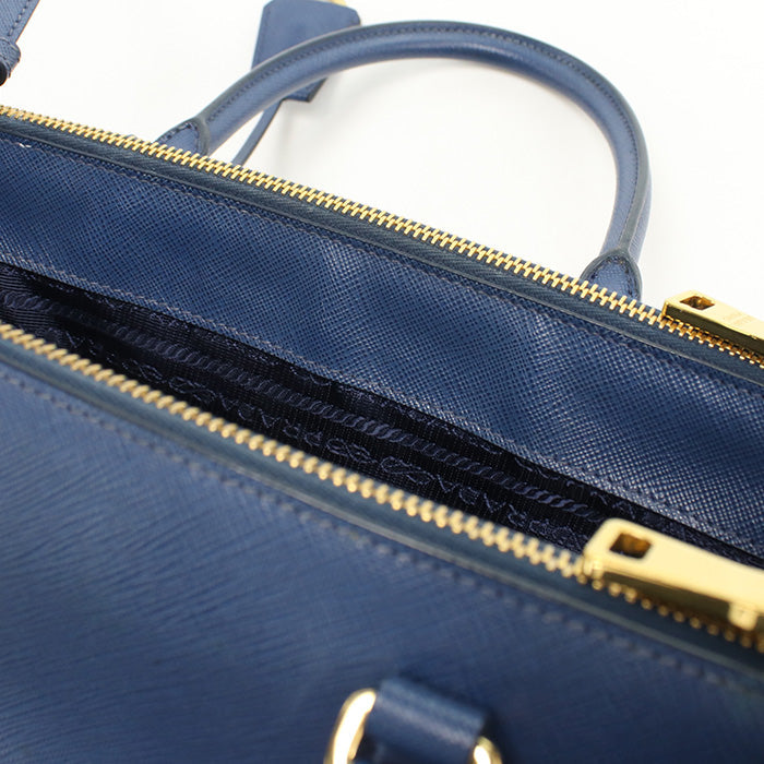Prada 1Ba863 Nzv F0016 2Way Galleria Tote Bag/Safiano Leather Blue Women