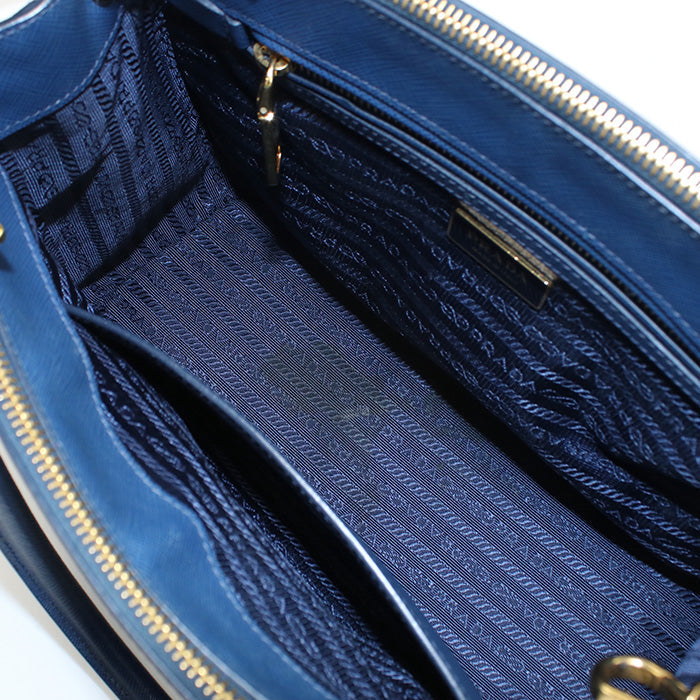 Prada 1Ba863 Nzv F0016 2Way Galleria Tote Bag/Safiano Leather Blue Women