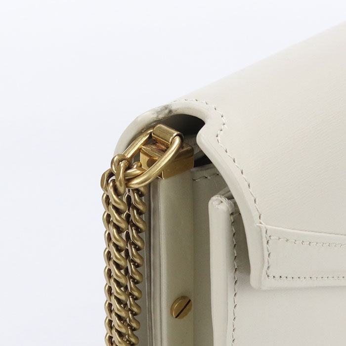 Saint Laurent 532750 Shoulder Bag Cassandra Chainbag Leather Ivory Women