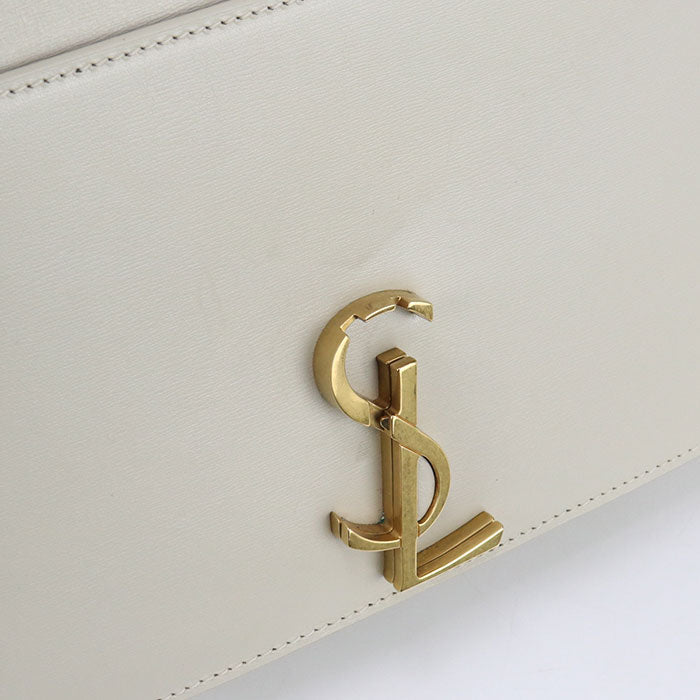 Saint Laurent 532750 Shoulder Bag Cassandra Chainbag Leather Ivory Women