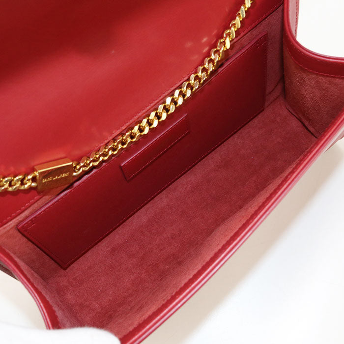 Saint Laurent Sl90171 Tassel Medium Kate Shoulder Bag Leather Red Women