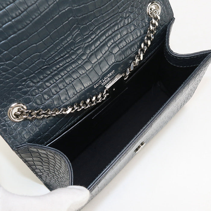 Saint Laurent Sl91704 Chainshoulder Bag Kate Leather Gray Women