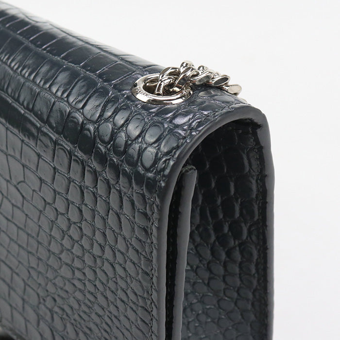 Saint Laurent Sl91704 Chainshoulder Bag Kate Leather Gray Women