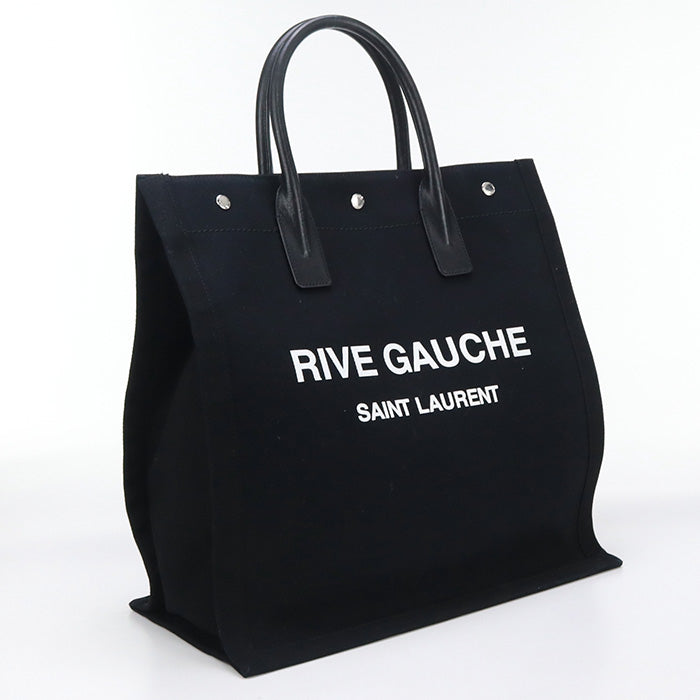 Saint Laurent 632539 Rive Gauche Tote Bag Cotton Black Mens