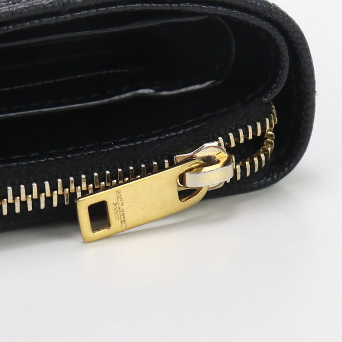 Saint Laurent Zip Around Monogram Bi-Fold Wallet With Coin Purse Black Women