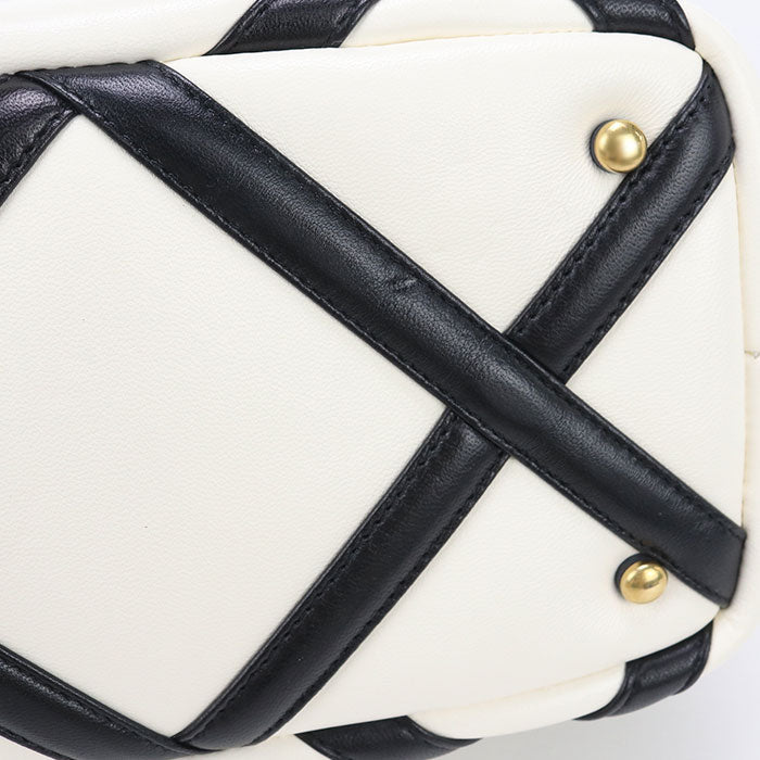 Valentino 2Way Handle Bag Roman Studs Handbagn Nappa Leather White Women