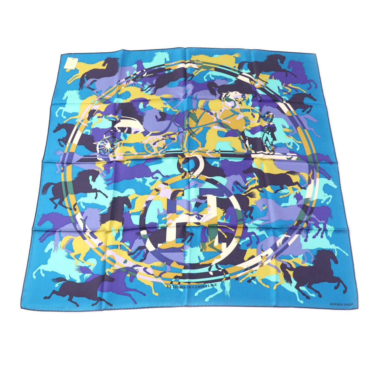 Hermes Scarf Silk Multicolor Bookplate Carre90