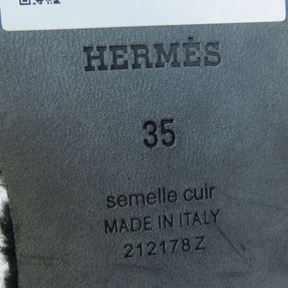 Hermes Sandals H212178Z Ramfer Black Oran Women 35