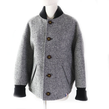 Louis Vuitton Blouson 1Acivz Wool Black White Tweed Varsity Jacket 36