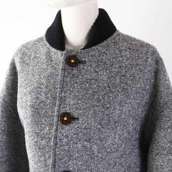 Louis Vuitton Blouson 1Acivz Wool Black White Tweed Varsity Jacket 36