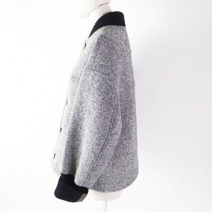 Louis Vuitton Blouson 1Acivz Wool Black White Tweed Varsity Jacket 36
