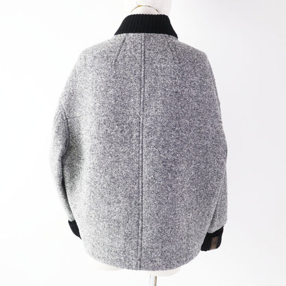 Louis Vuitton Blouson 1Acivz Wool Black White Tweed Varsity Jacket 36