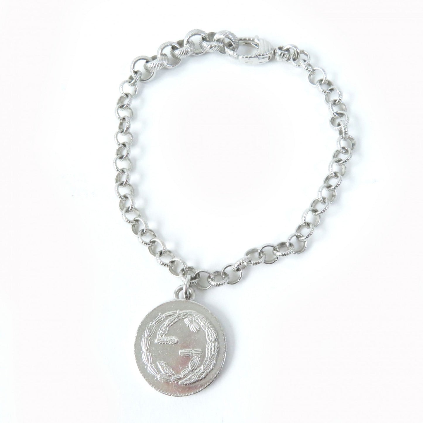 Gucci Bracelet 433499 Main?Fag925 Silver Interlocking G Bee Coin Women 18