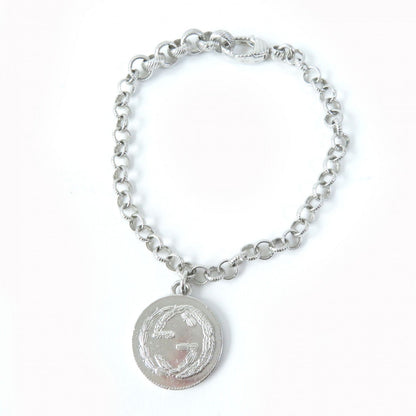 Gucci Bracelet 433499 Main?Fag925 Silver Interlocking G Bee Coin Women 18