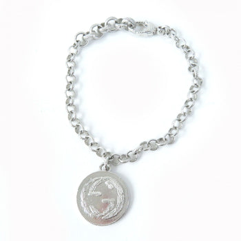 Gucci Bracelet 433499 Main?Fag925 Silver Interlocking G Bee Coin Women 18