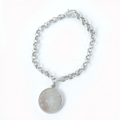 Gucci Bracelet 433499 Main?Fag925 Silver Interlocking G Bee Coin Women 18