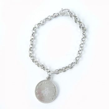 Gucci Bracelet 433499 Main?Fag925 Silver Interlocking G Bee Coin Women 18