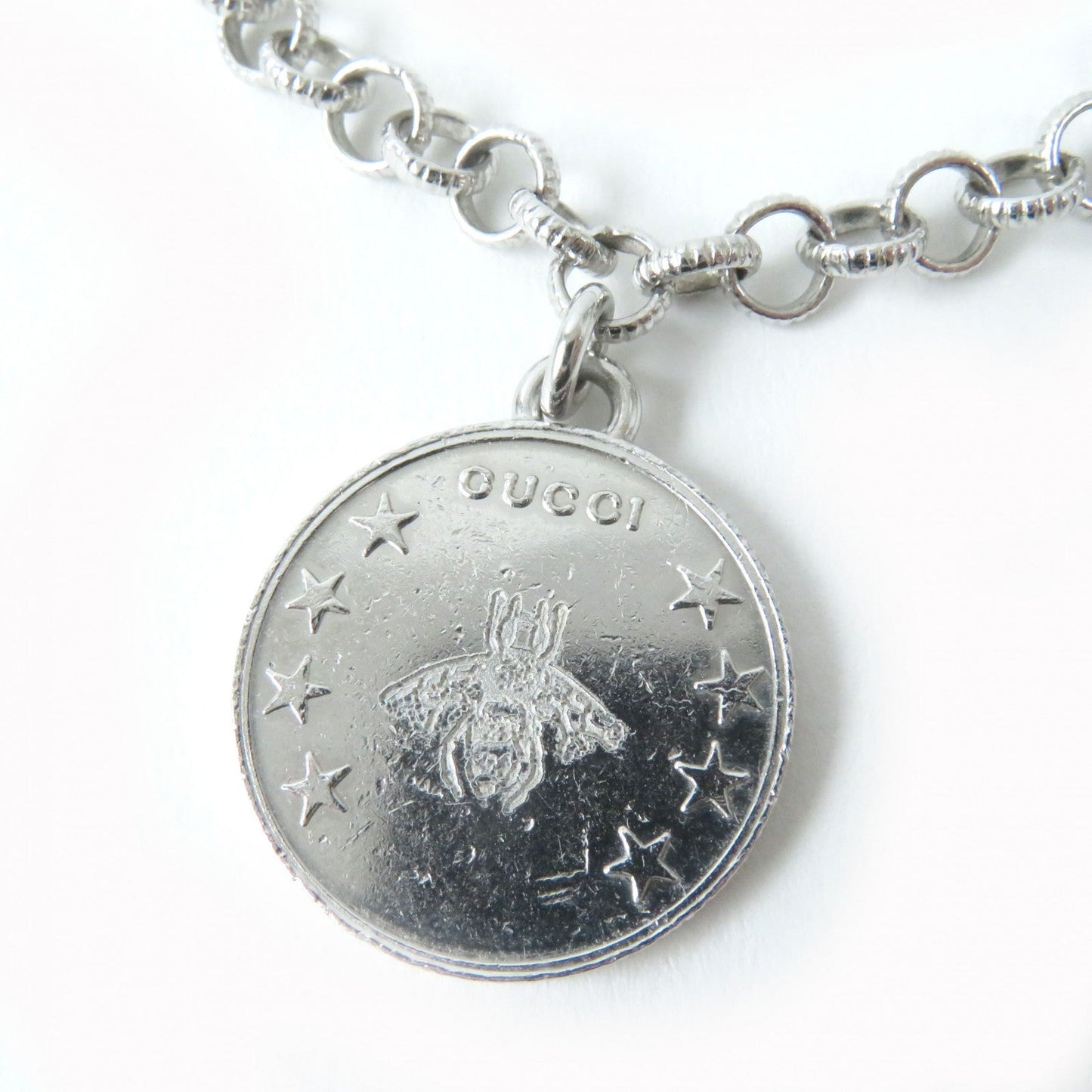 Gucci Bracelet 433499 Main?Fag925 Silver Interlocking G Bee Coin Women 18