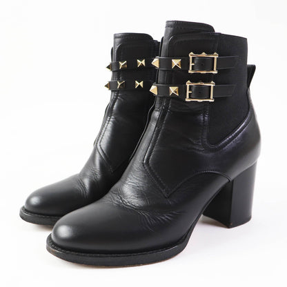 Valentino Garavani Short Boots Uw2S0Z80 Leather Black 35 1/2