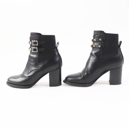 Valentino Garavani Short Boots Uw2S0Z80 Leather Black 35 1/2