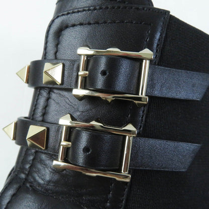 Valentino Garavani Short Boots Uw2S0Z80 Leather Black 35 1/2
