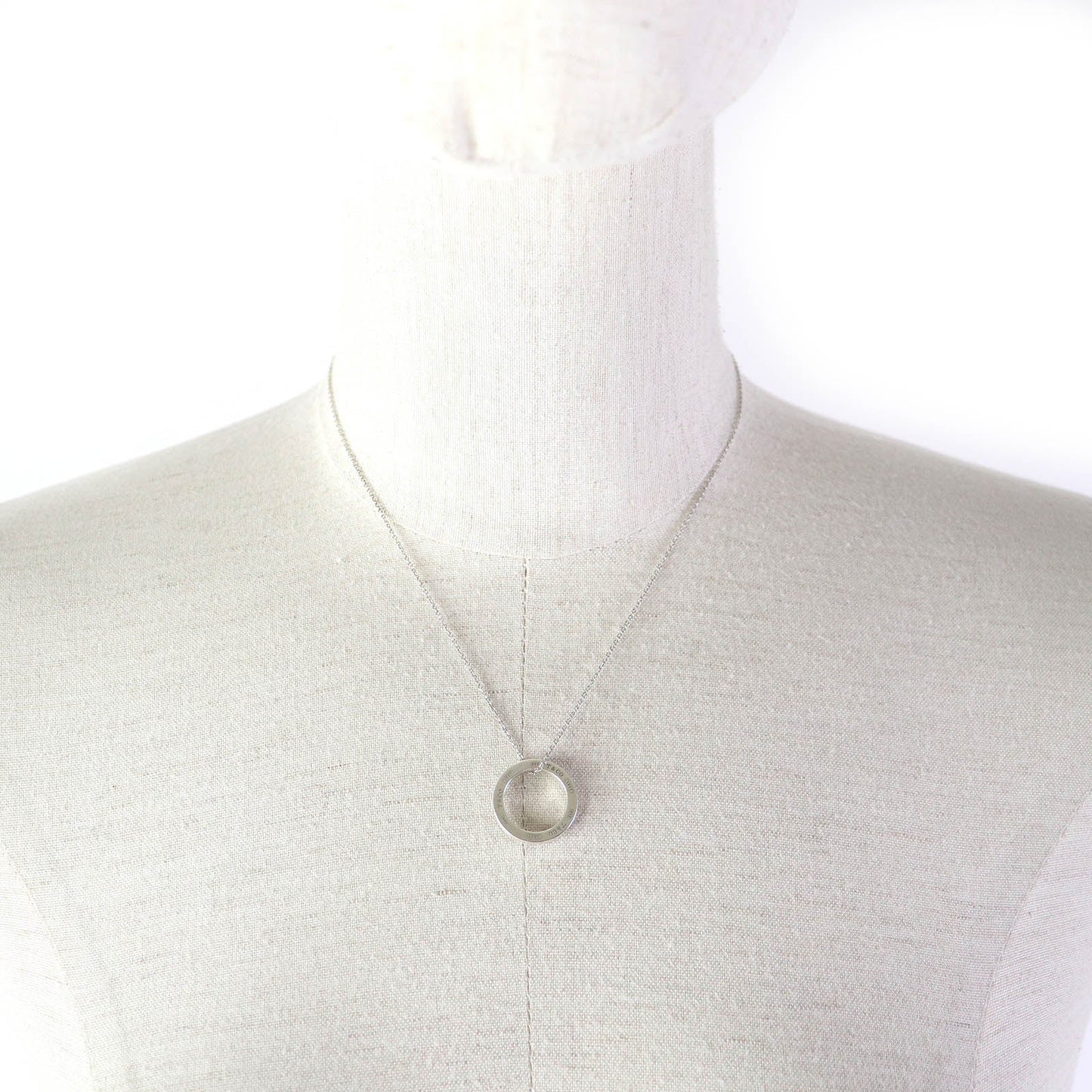 Tiffany&Co. Necklace 1837 Main?Fag925 Silver Circle Pendant Women