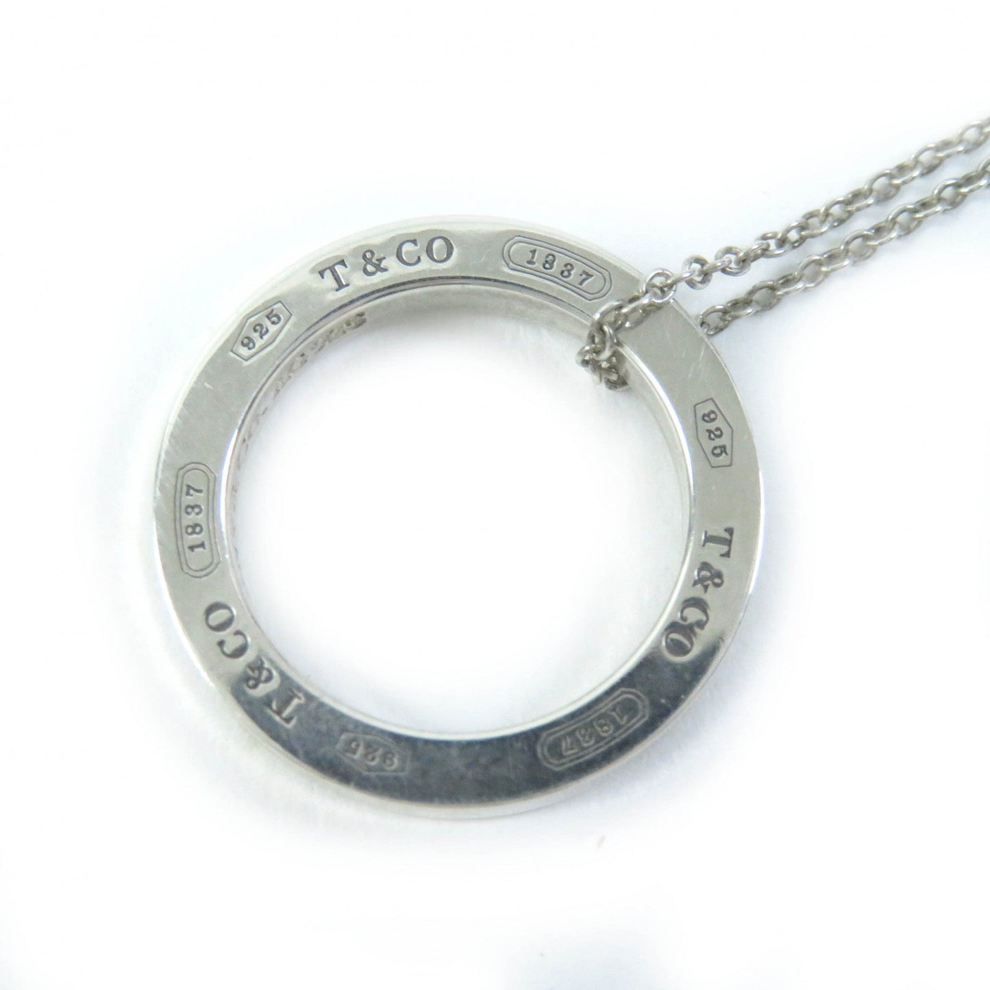 Tiffany&Co. Necklace 1837 Main?Fag925 Silver Circle Pendant Women
