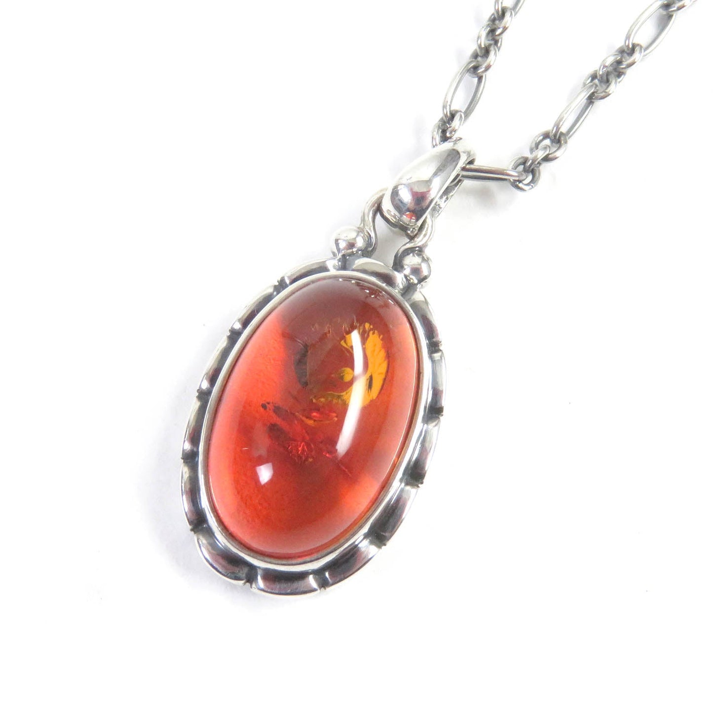 Georg Jensen Necklace Sv925, Amber Silver Women