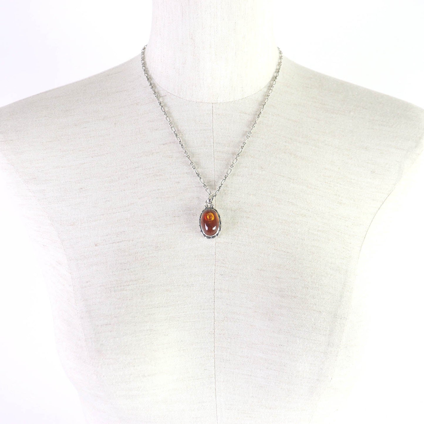Georg Jensen Necklace Sv925, Amber Silver Women