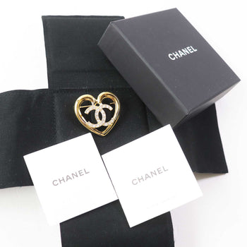 Chanel Brooch F23C Gold Plated Gold Coco Mark Heart Mark