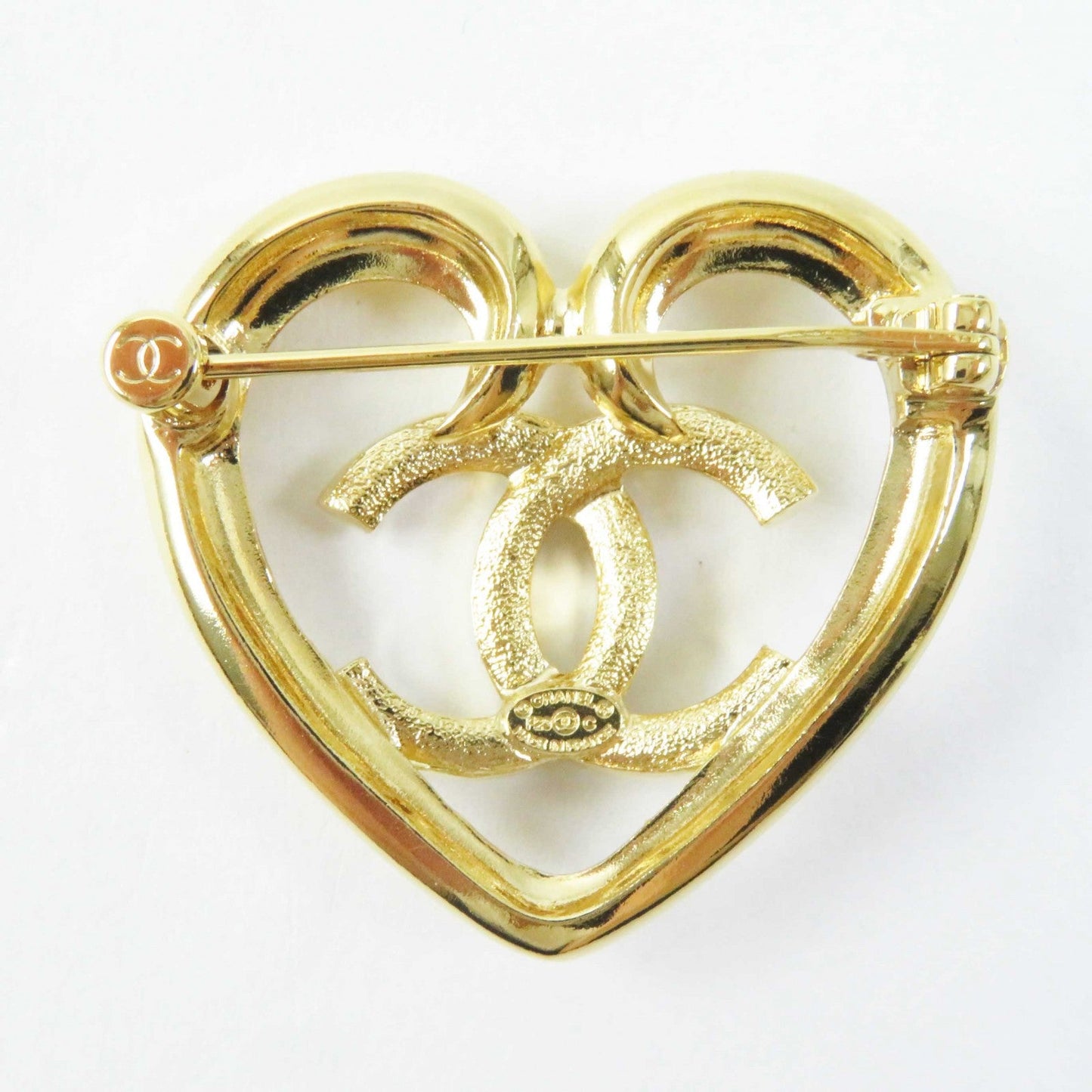 Chanel Brooch F23C Gold Plated Gold Coco Mark Heart Mark