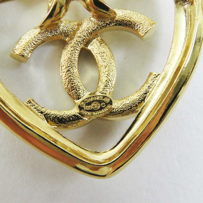Chanel Brooch F23C Gold Plated Gold Coco Mark Heart Mark