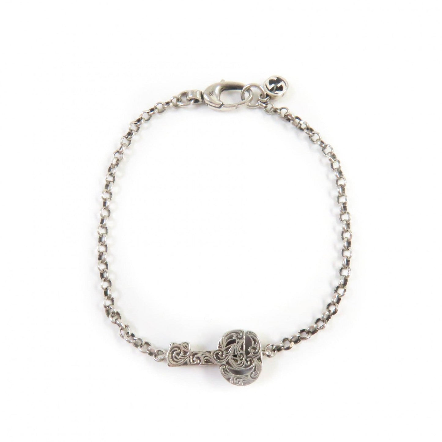 Gucci Bracelet 632207 Main?Fag925 Silver Double G Key Bracelet Women 18