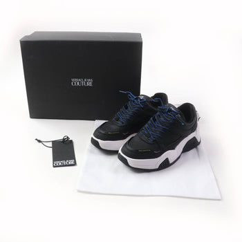 Versace Jeans Sneakers 71Va3Sf1 Leather, Synthetic, Rubber Black Blue Women 35