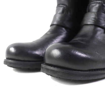 Jimmy Choo Short Boots Leather Black Biker Women 35 Secondhand