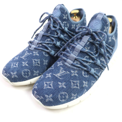 Louis Vuitton Low Cut Sneakers Monogram Denim Blue Fast Lane Line Mens 6.5