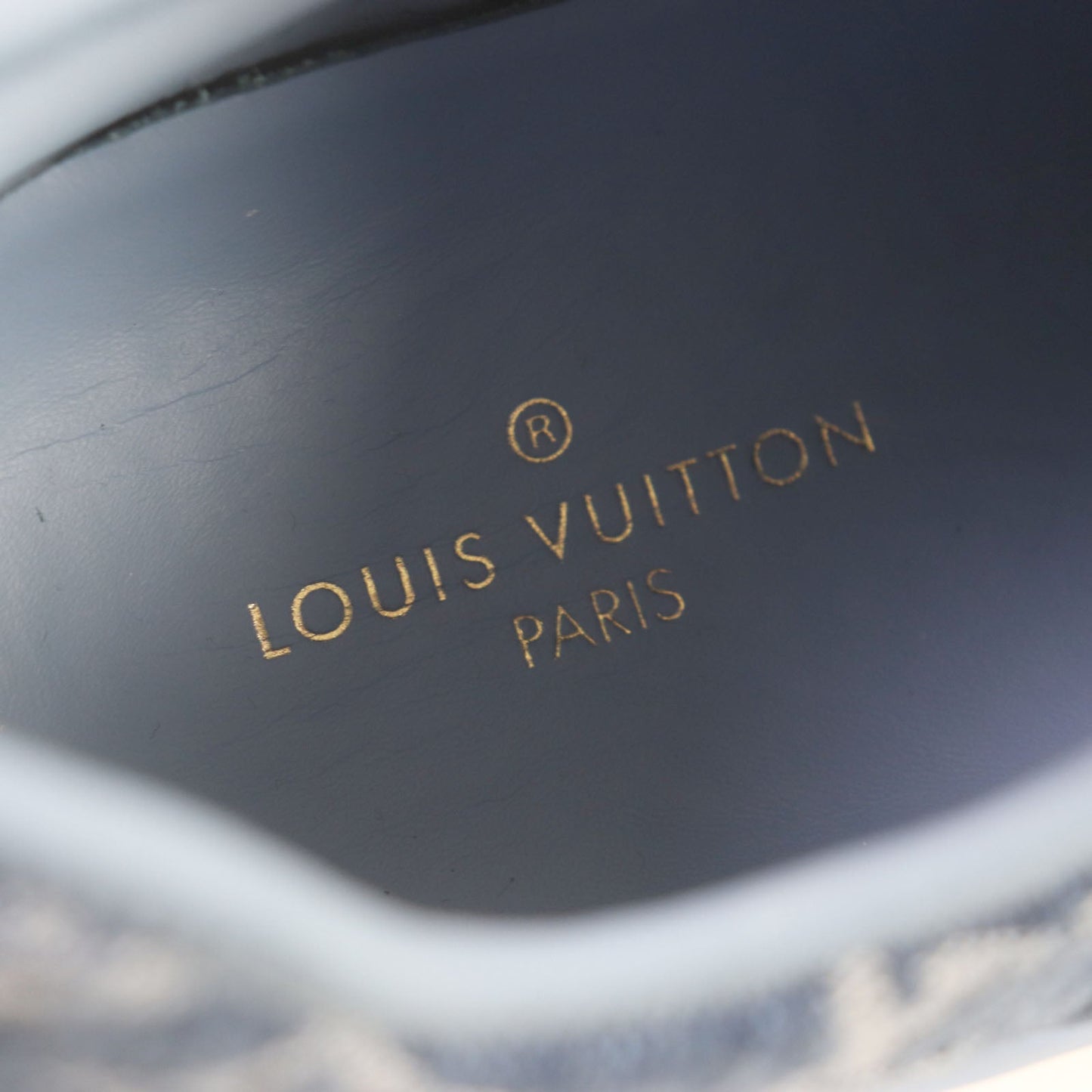 Louis Vuitton Low Cut Sneakers Monogram Denim Blue Fast Lane Line Mens 6.5