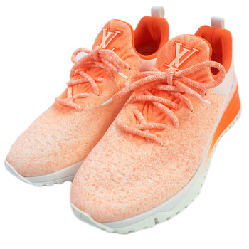 Louis Vuitton Low Cut Sneakers Fabric Neon Orange Vnr Line Mens 6