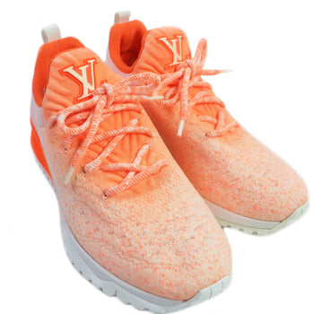 Louis Vuitton Low Cut Sneakers Fabric Neon Orange Vnr Line Mens 6