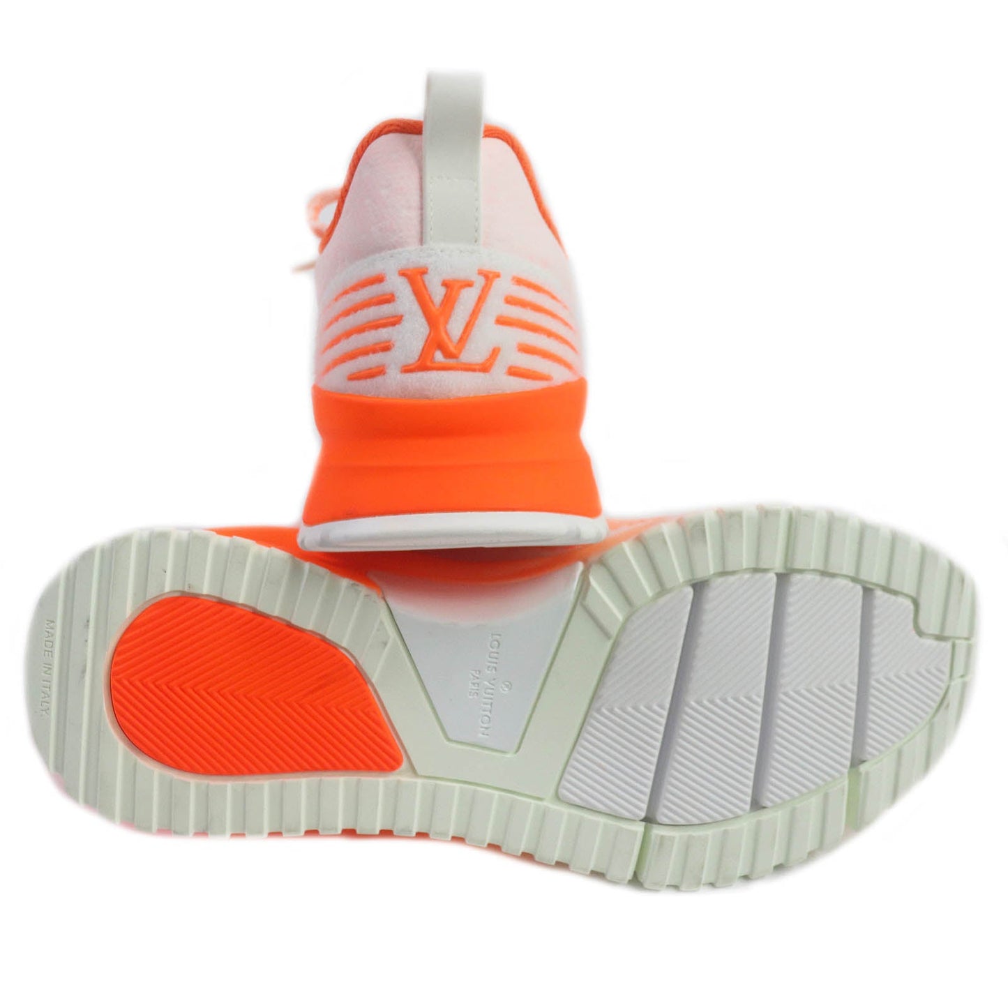 Louis Vuitton Low Cut Sneakers Fabric Neon Orange Vnr Line Mens 6