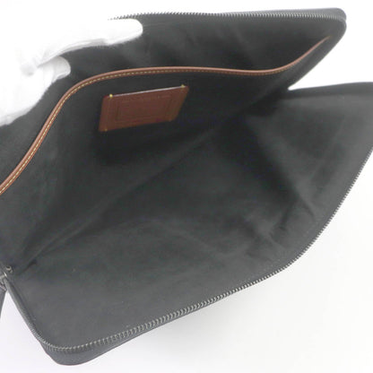 Coach Clutch Bag Cj799 Signature Canvas, Leather Charcoal Zip Around Laptop Case Mens
