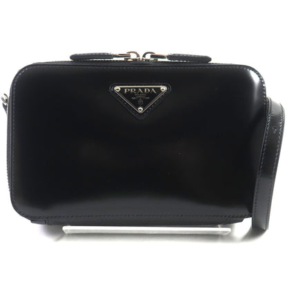 Prada Shoulder Bag 2Vh173 Brushed Leather Black Brick Mens