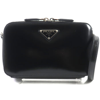 Prada Shoulder Bag 2Vh173 Brushed Leather Black Brick Mens