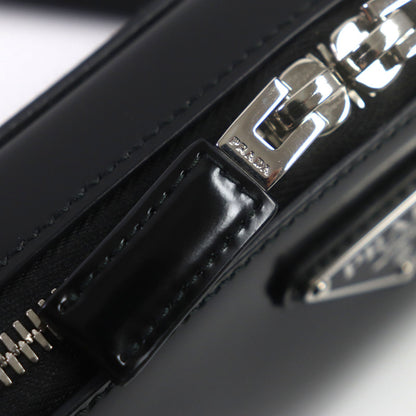 Prada Shoulder Bag 2Vh173 Brushed Leather Black Brick Mens
